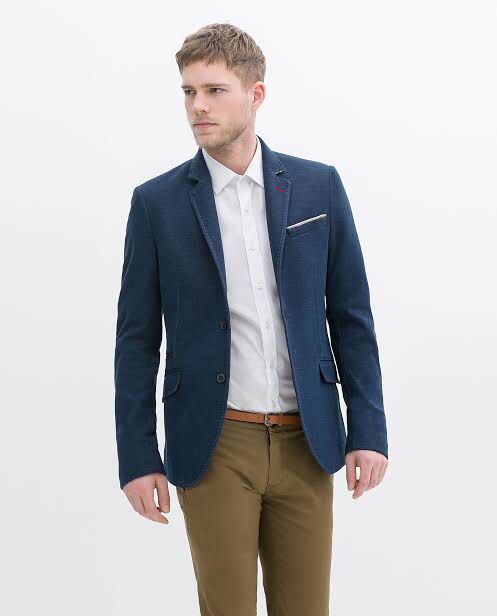 Zara Man Smart Casual Stretch Blue Blazer Suit, Men'S Fashion, Coats,  Jackets And Outerwear On Carousell