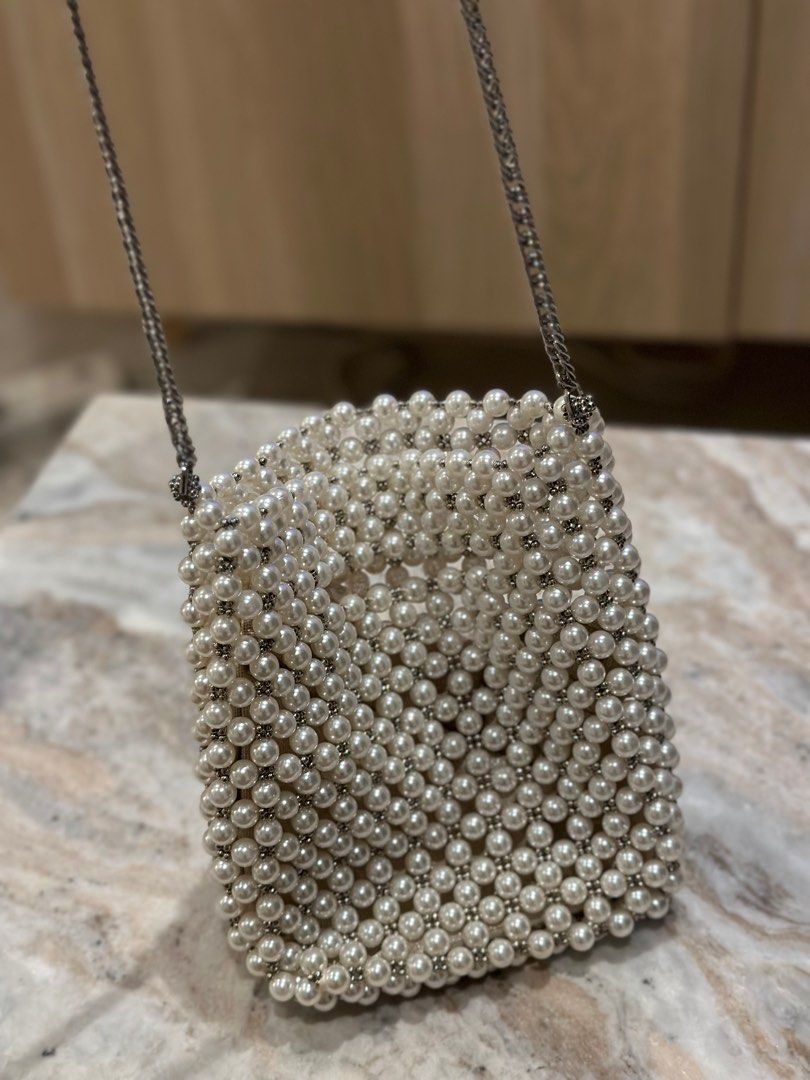 Zara pearl crossbody bag clearance