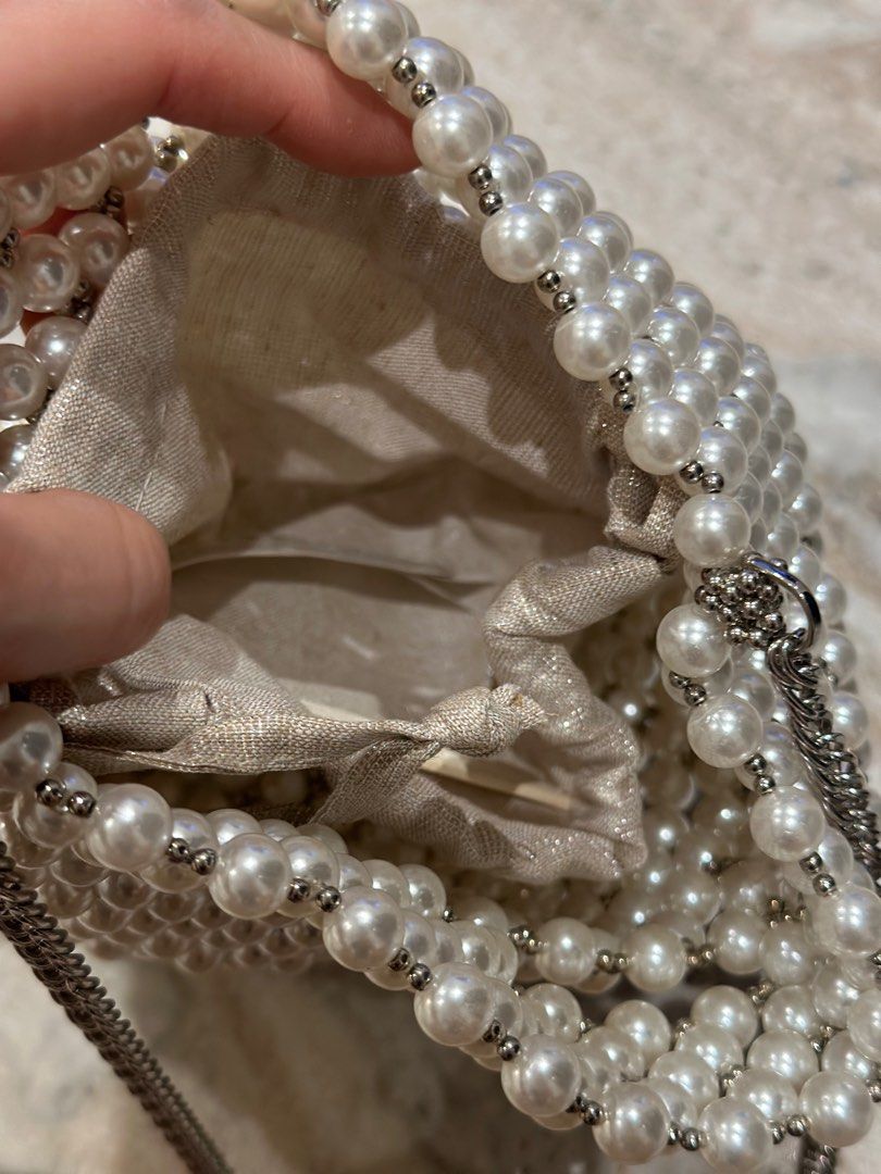 Zara pearl shop crossbody bag
