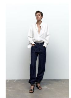 Zara Poplin Shirt White size L