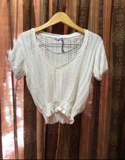 Zara White Lace Top