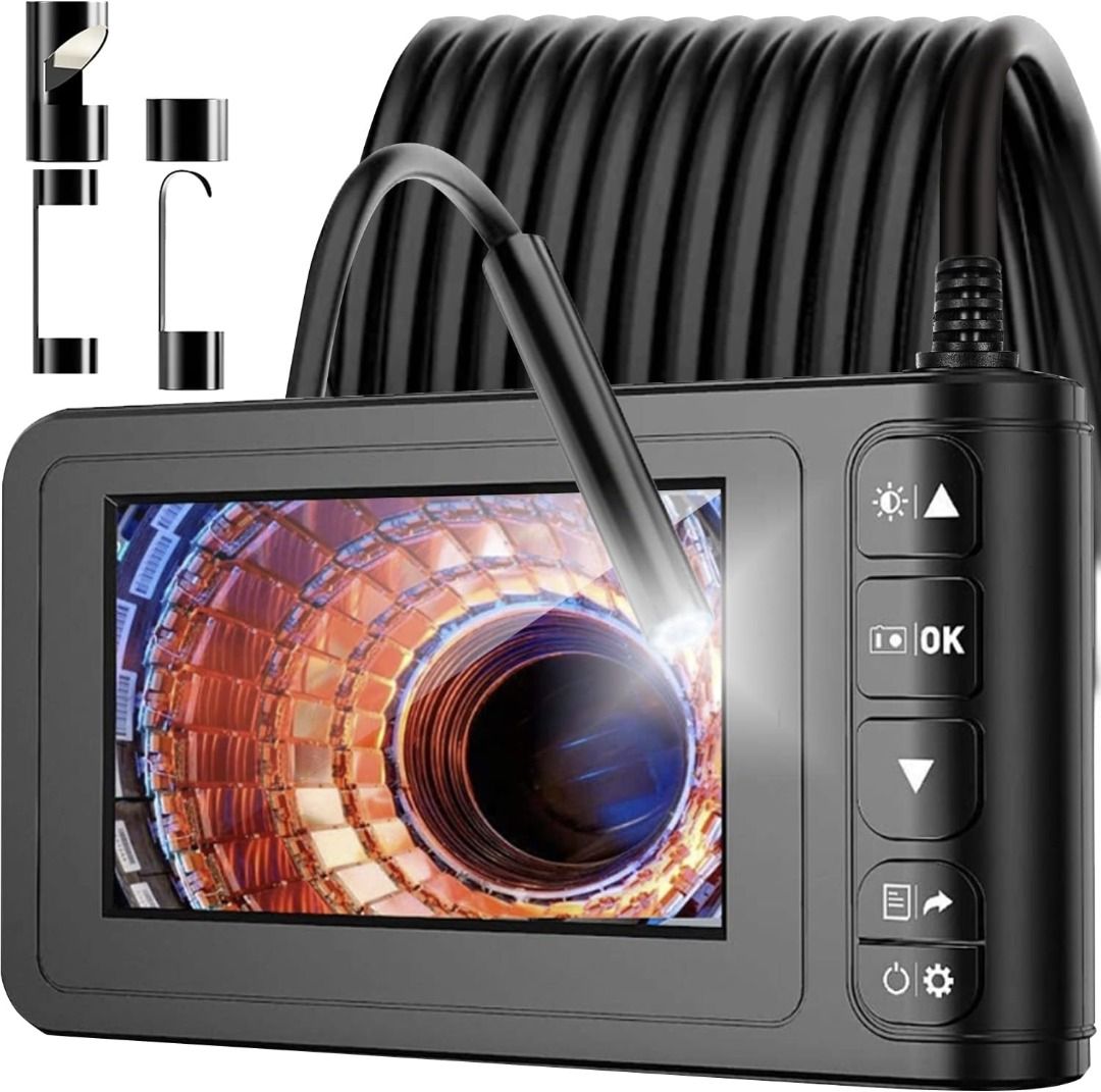 🚚 𝐅𝐑𝐄𝐄 𝐃𝐄𝐋𝐈𝐕𝐄𝐑𝐘!) 19376 Endoscope Camera with LED Light 5 m  LCD HD 4.3 Inch Inspection Camera, Photography, Video Cameras on Carousell