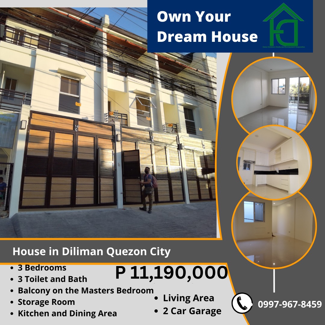 3 Bedroom 2 Car Garage House For Sale in Diliman Quezon City A Dream
