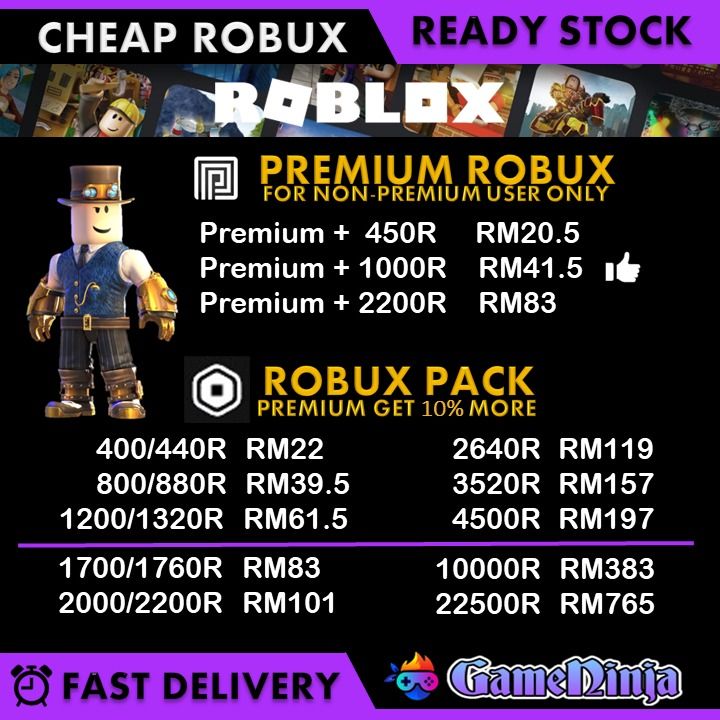 1000 ROBUX + ROBLOX PREMIUM ONE MONTH, Video Gaming, Video Games on  Carousell