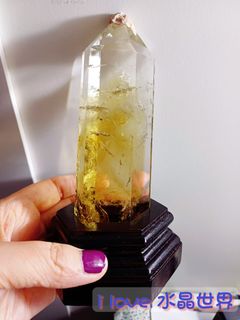 Wealth-Attracting Citrine Column with Wooden Base64168637478147110
