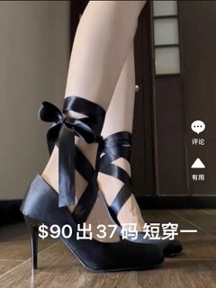 絲帶高跟鞋 綁帶芭蕾舞高跟鞋64243380625923110