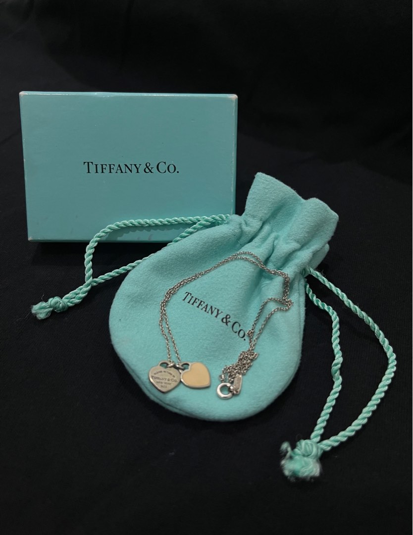 Authentic Tiffany Co double heart necklace