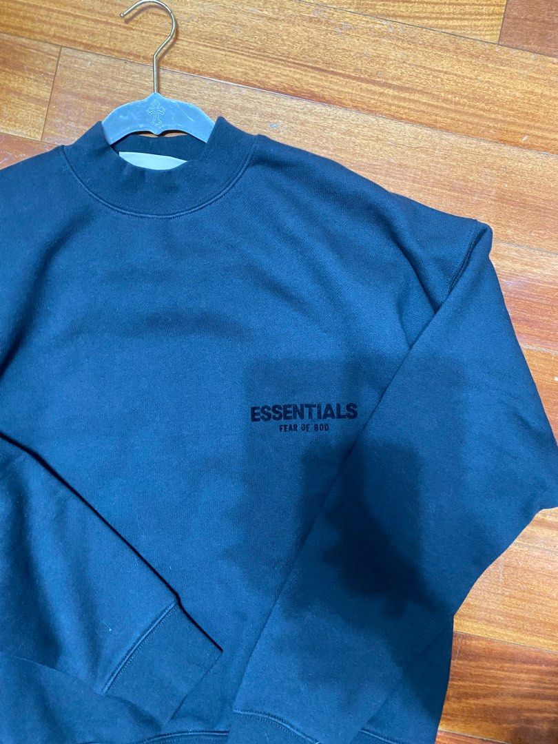 essentials black crewneck sweatshirt