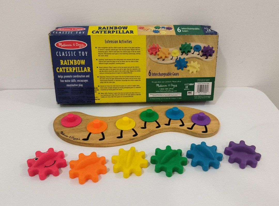 Melissa & doug rainbow caterpillar hot sale gear toy with 6 interchangeable gears