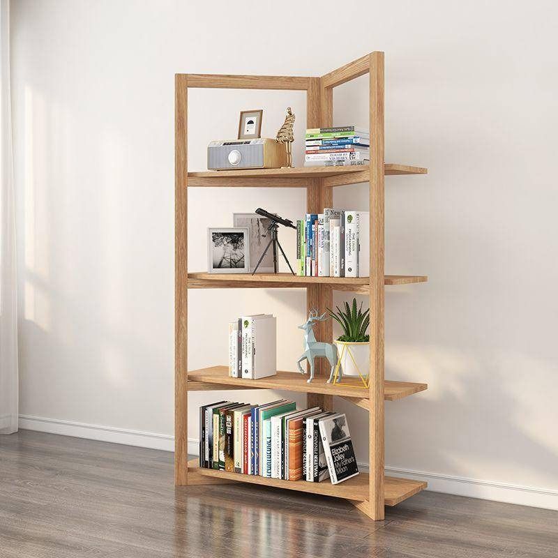 American minimalist bookshelf storage rack creative solid wood library ...