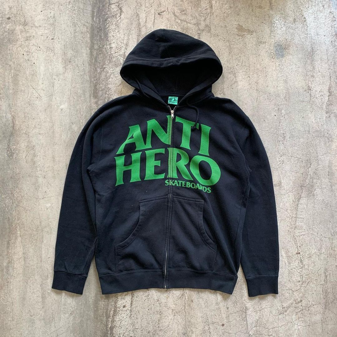 Antihero Skateboards Zip Hoodie Fesyen Pria Pakaian Baju