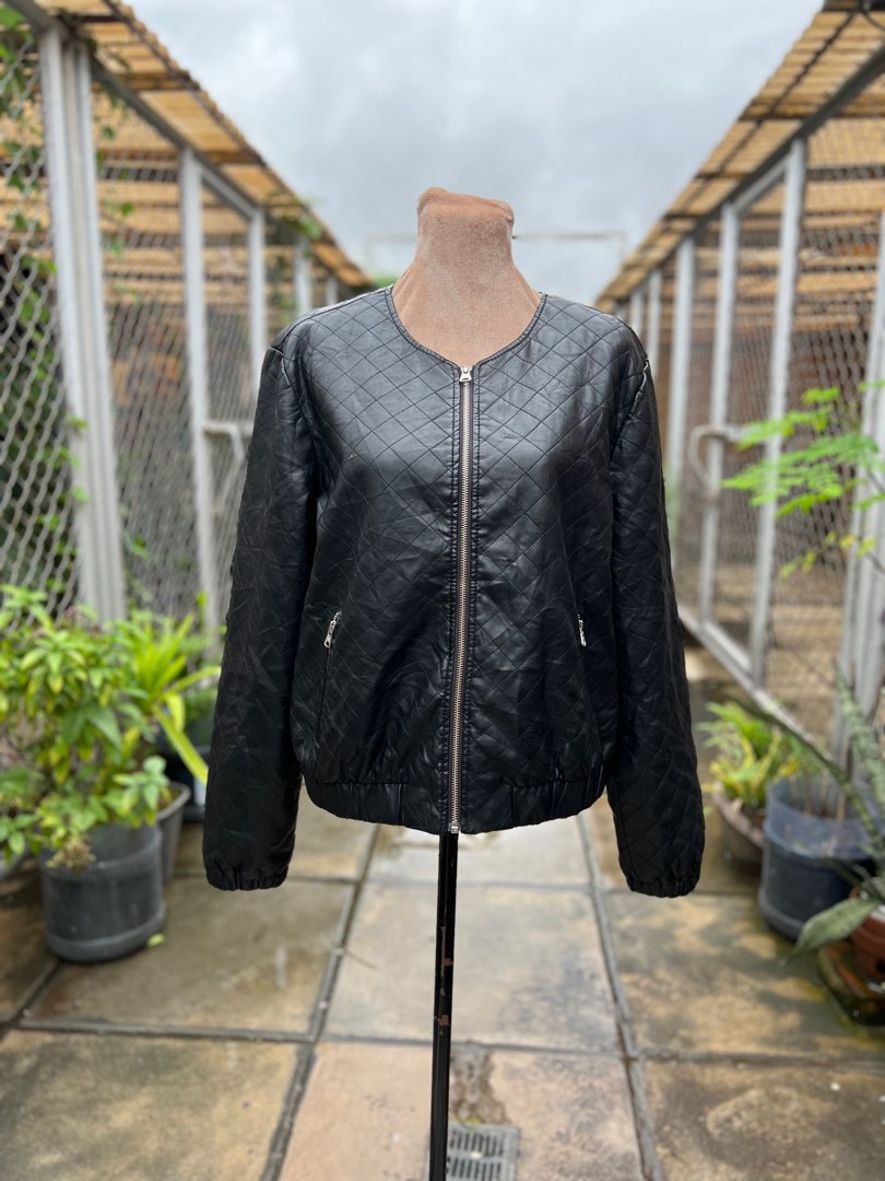 Apt 9 Black Leather Jacket Women s Fashion Coats Jackets and