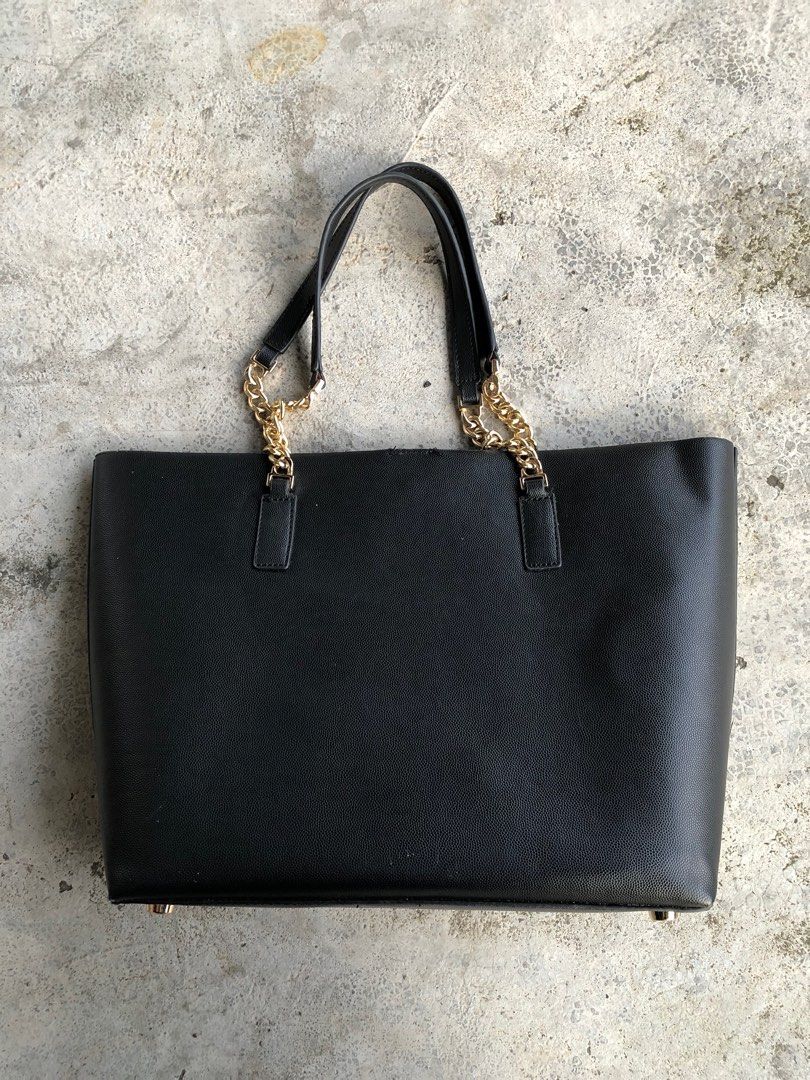Authentic CHARLES KEITH leather double chain strap tote bag
