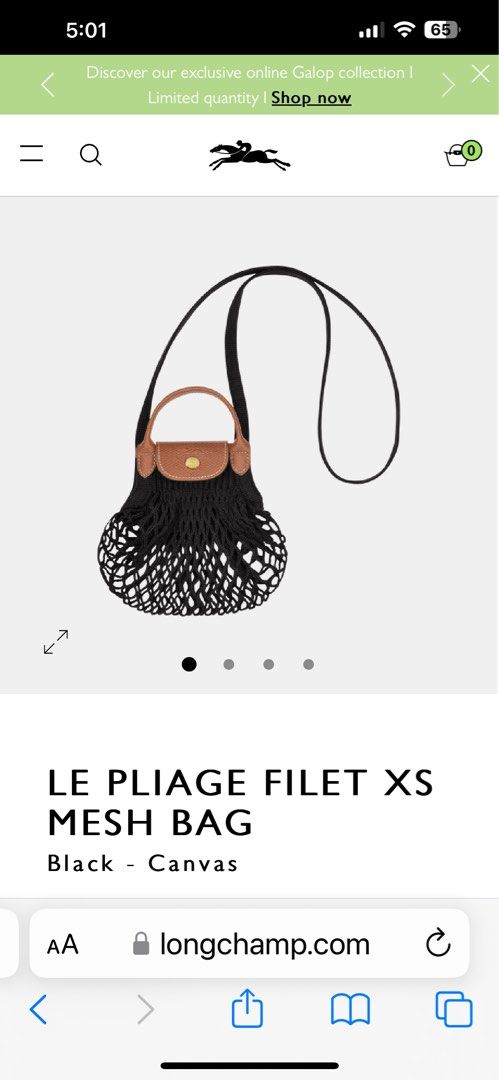 Le Pliage Filet XS Mesh bag Black - Canvas (10139HVH001)