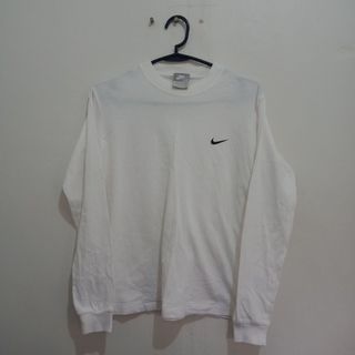 authentic nike japan white unisex cotton long sleeves shirt top pullover sweater sweatshirt 