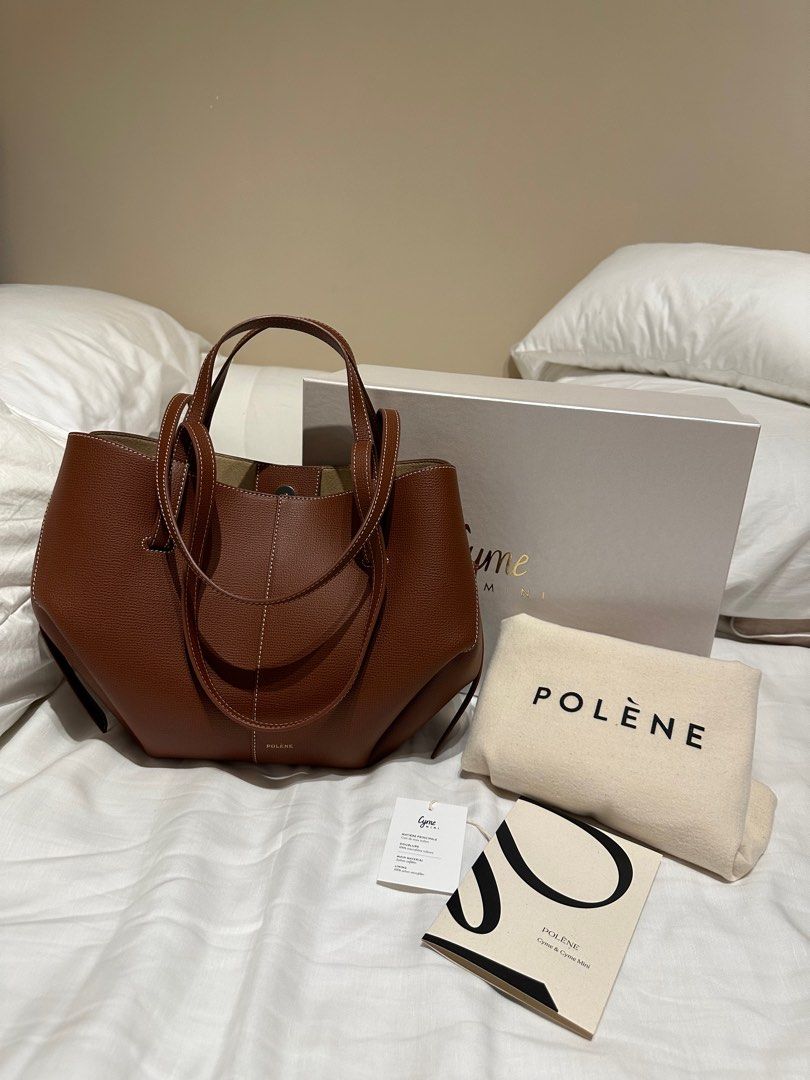 authentic-polene-cyme-mini-in-cognac-on-carousell