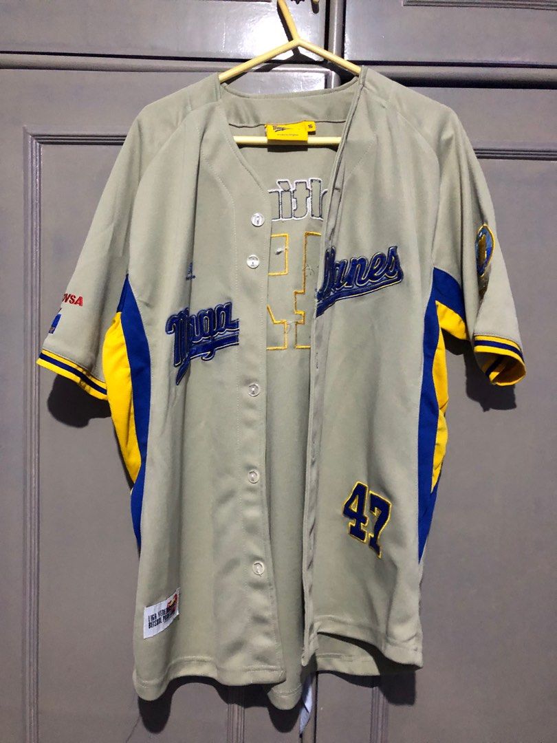 Milwaukee Brewers Baseball Jersey Majestic Genuine MLB Womens Large Yellow  Sewn