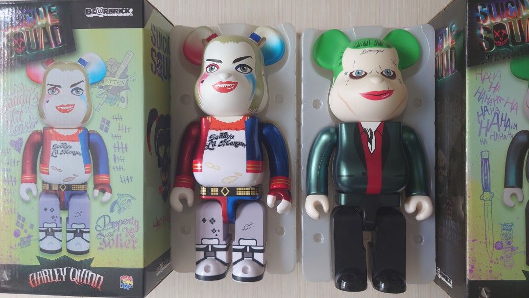 Bearbrick joker harley quinn suicide squad 400% set 自殺特工隊小丑