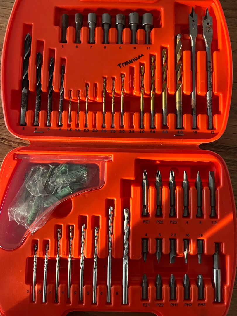 Black and Decker drill bit set, Furniture & Home Living, Home
