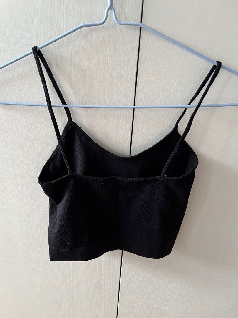 Black spaghetti straps top, Women's Fashion, Tops, Sleeveless on Carousell