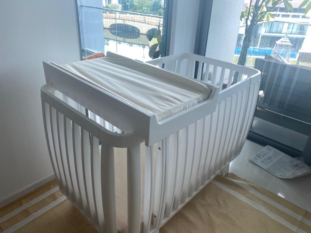 Bloom retro solid wood cot cot bed with changing table Babies