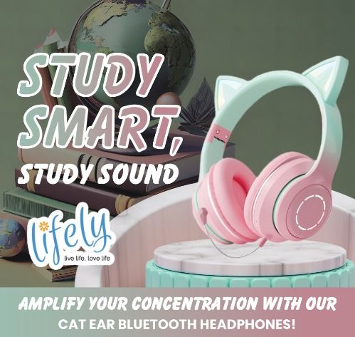 Bluetooth Headphones Lifely Kitty RBG Wireless Headphones 3D