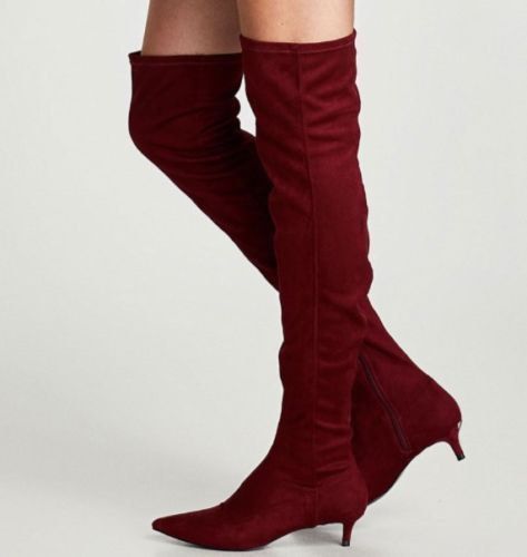 Red over the deals knee boots zara