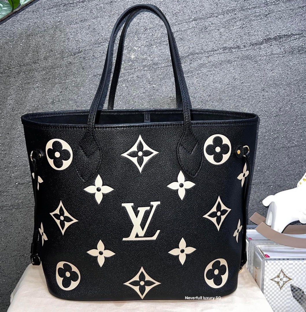 Louis Vuitton Neverfull MM Monogram Empreinte Tote Bag Black