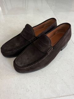 Brown suede loafers