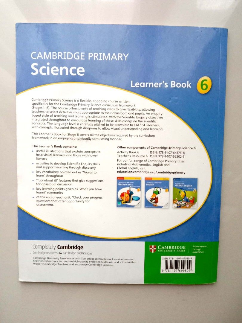 Cambridge primary science 6 hobbies toys books magazines