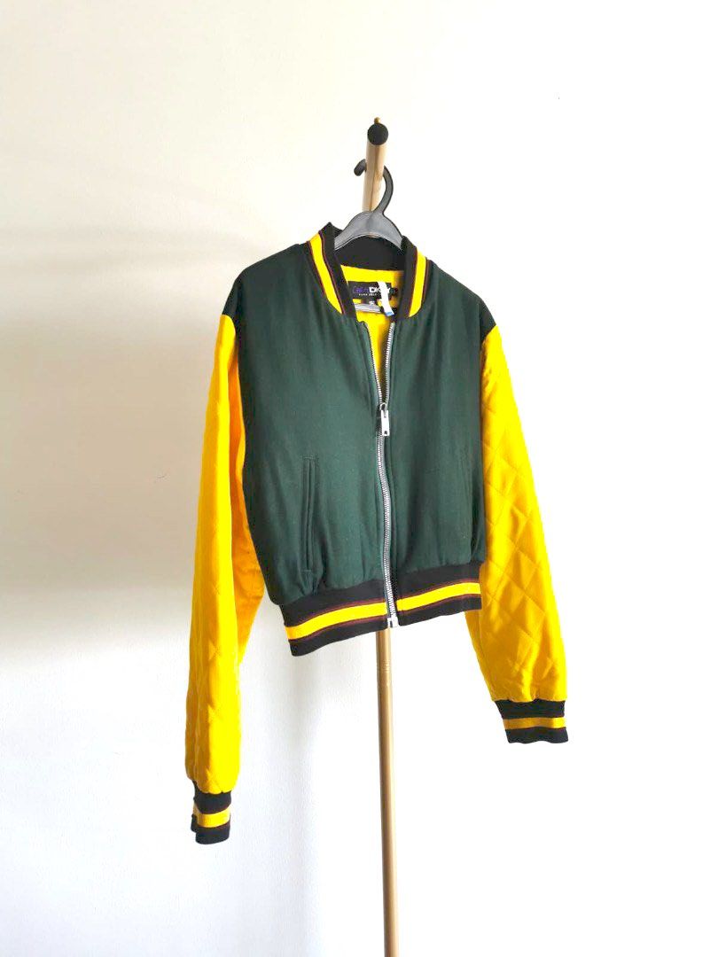 Cara Delevigne X DKNY Green Forest and Lion Bomber jacket Women s