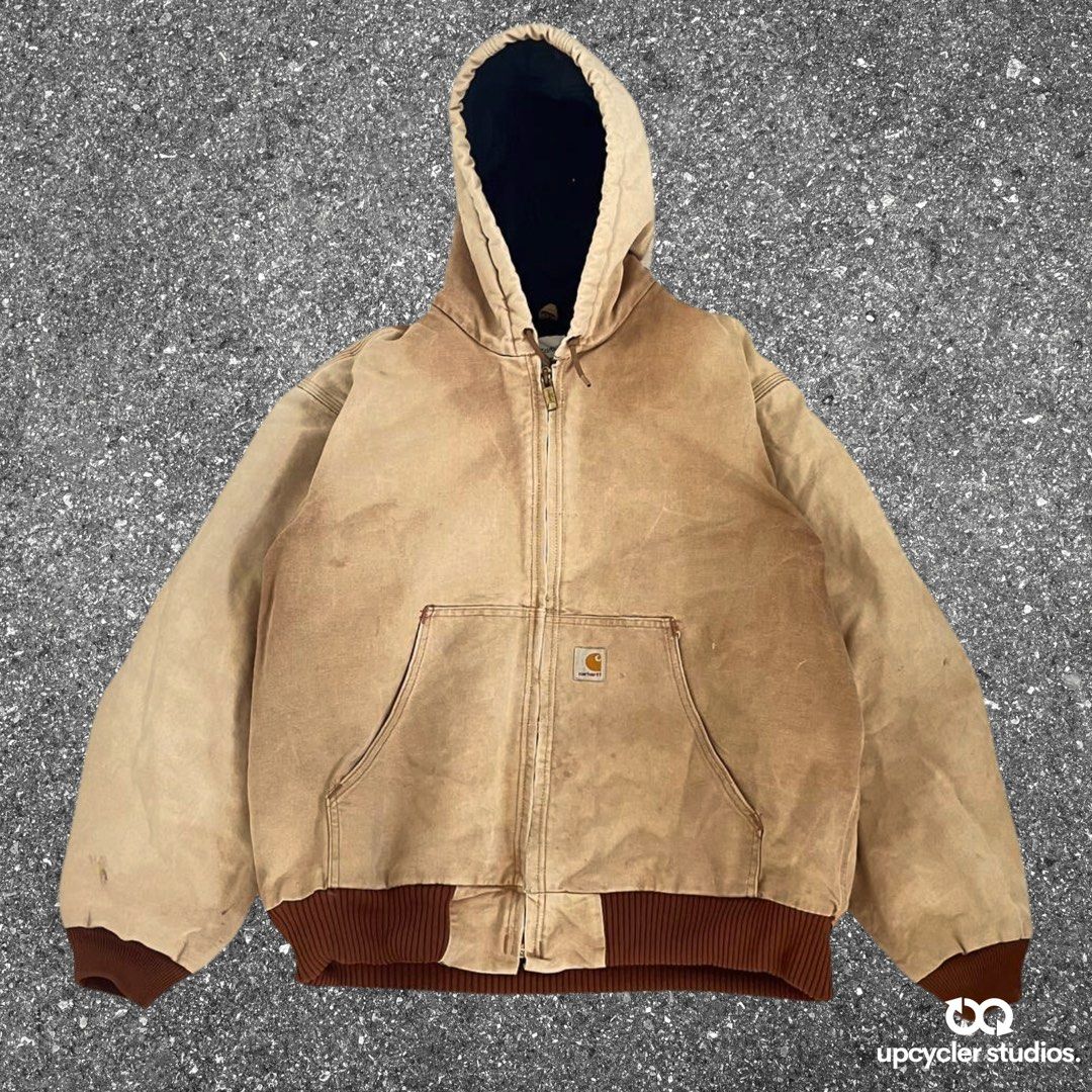 Carhartt Jacket Hooded Sun Faded Active Jacket Beige Brown