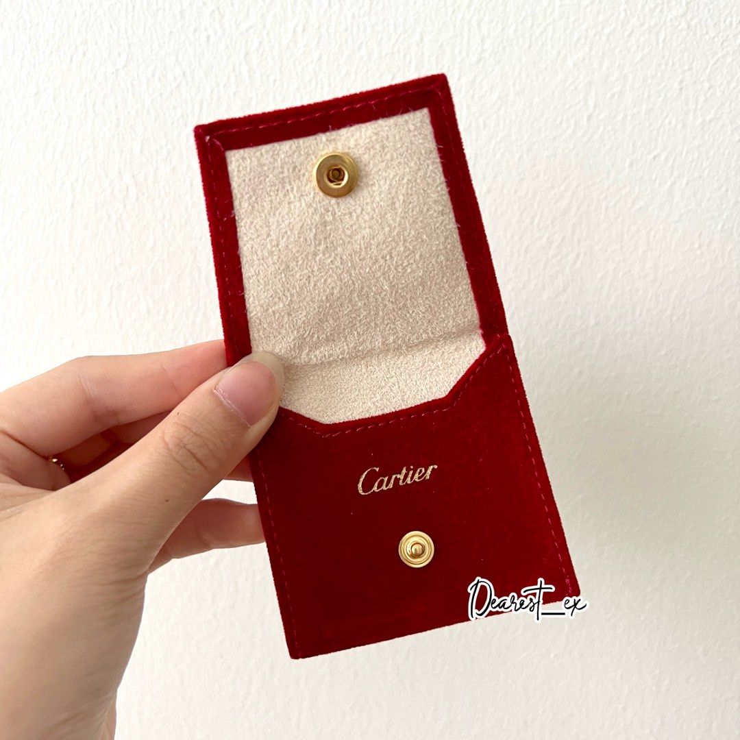 CARTIER Suede Accessories Jewelry Small Pouch For Earring Necklace Ring