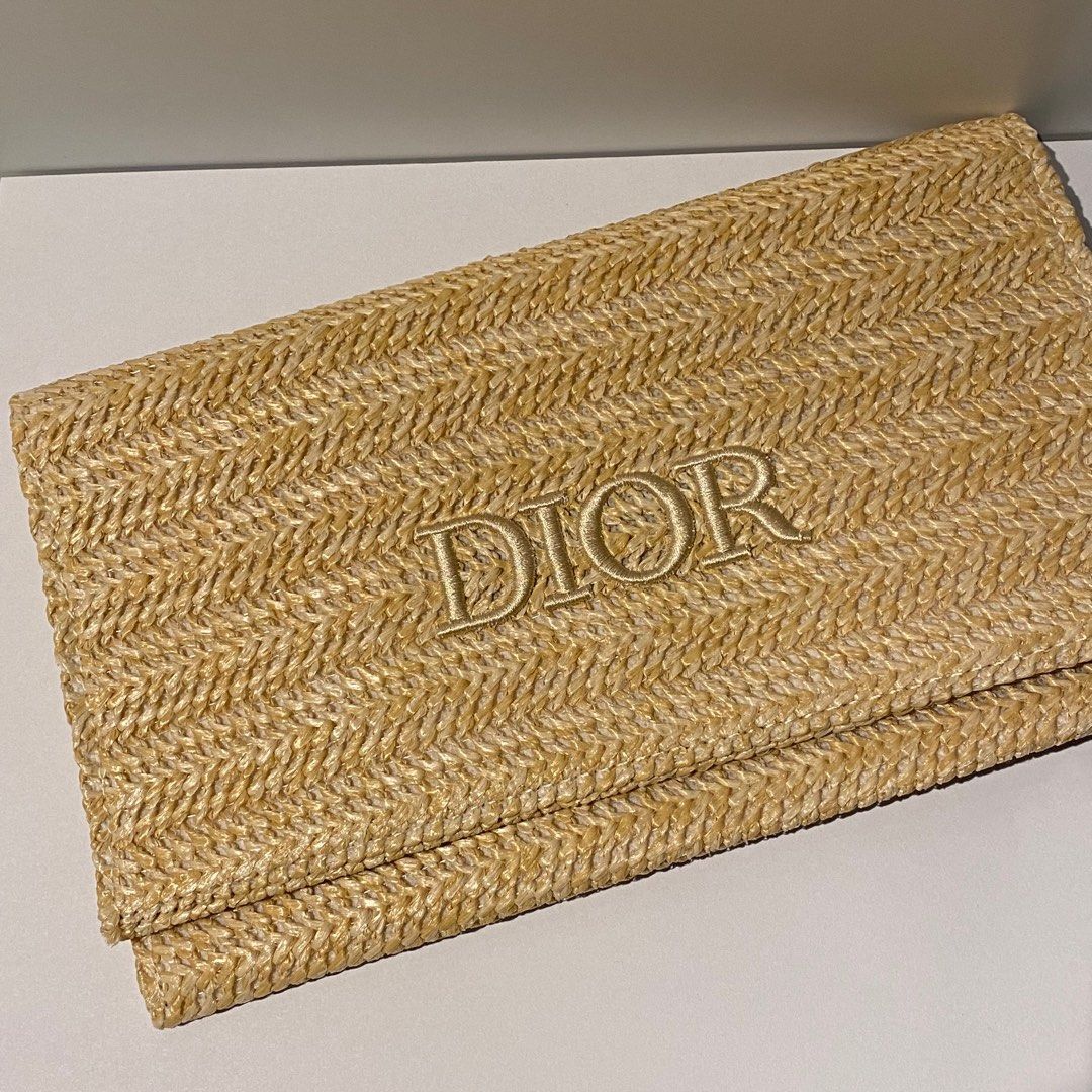 New In Box/Never Used! AUTHENTIC Christian Dior Raffia Pouch