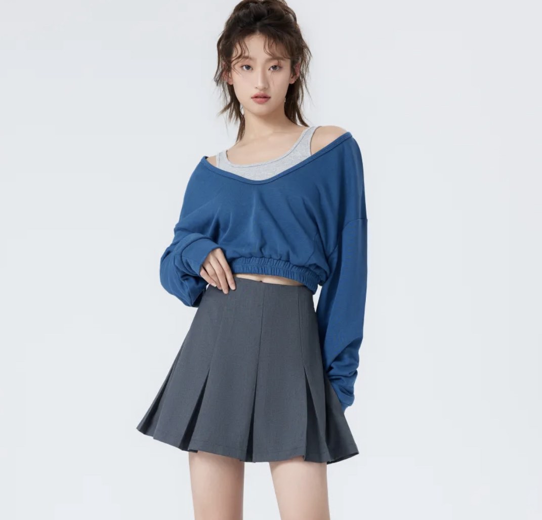 Cider Gray Pleated Mini Skirt On Carousell 1750