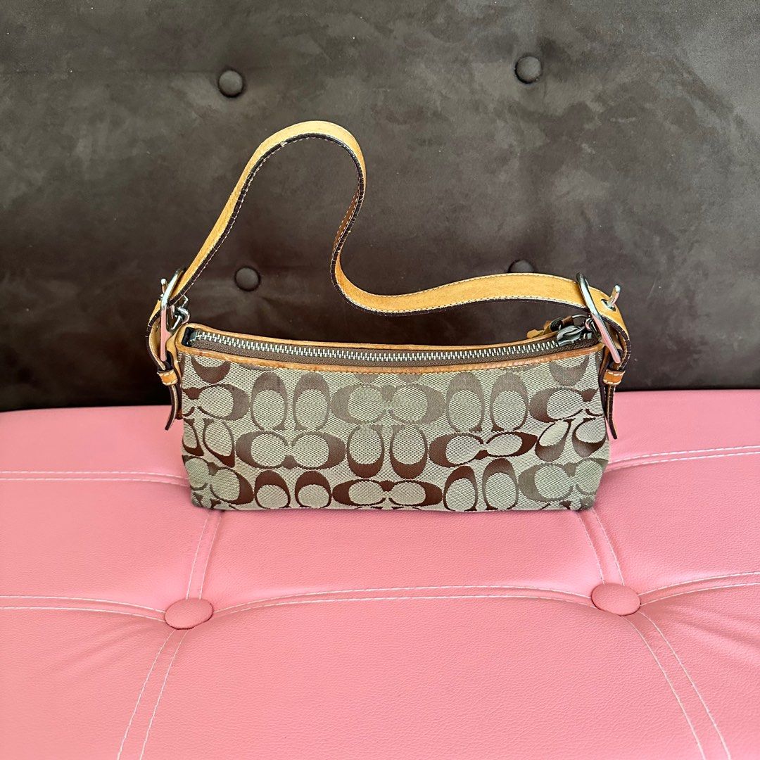 Coach Monogram Mini Pochette, Luxury, Bags & Wallets on Carousell