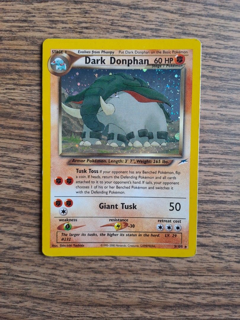 Dark Donphan Neo Destiny Vintage Pokmon Pokemon Card, Hobbies & Toys, Toys  & Games on Carousell