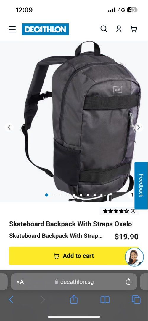 Decathlon oxelo Skateboard Backpack, Men's Fashion, Bags, Backpacks on