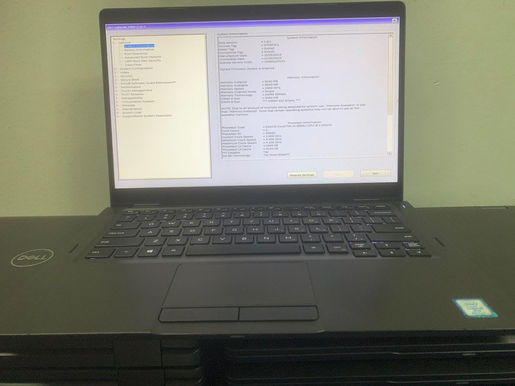 Dell Latitude 5300 in Laptop. Intel Core i5-8365U Processor 8GB Ram  256GB SSD 13.3” Full HD Touch Display LED, Computers  Tech, Laptops   Notebooks on Carousell