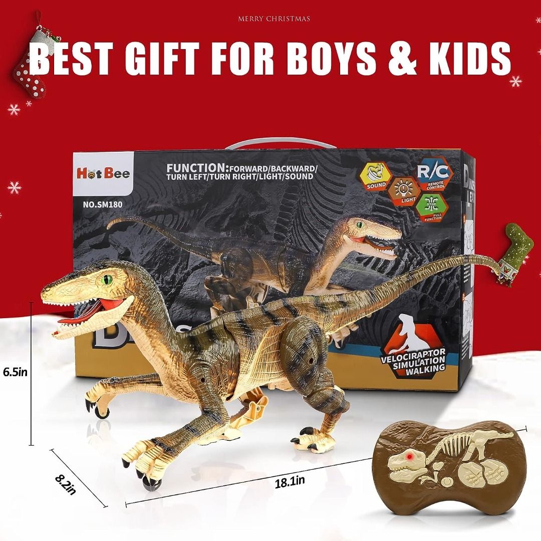 DISCOUNTED Hot Bee Remote Control Dinosaur Toys for Boys 4 7 8 12