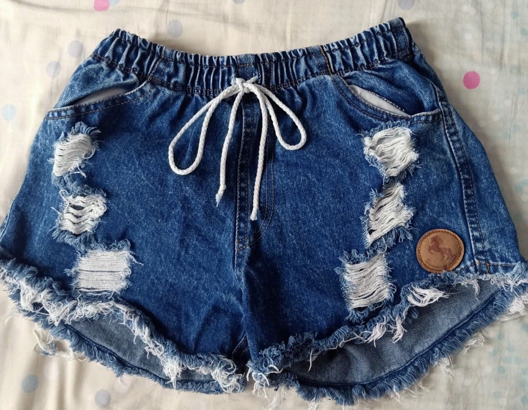 Jean shorts with strings shop