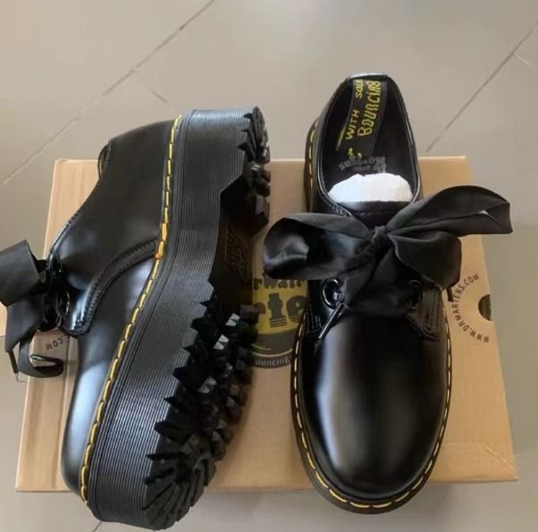 Holly Women's Leather Platform Shoes, Black