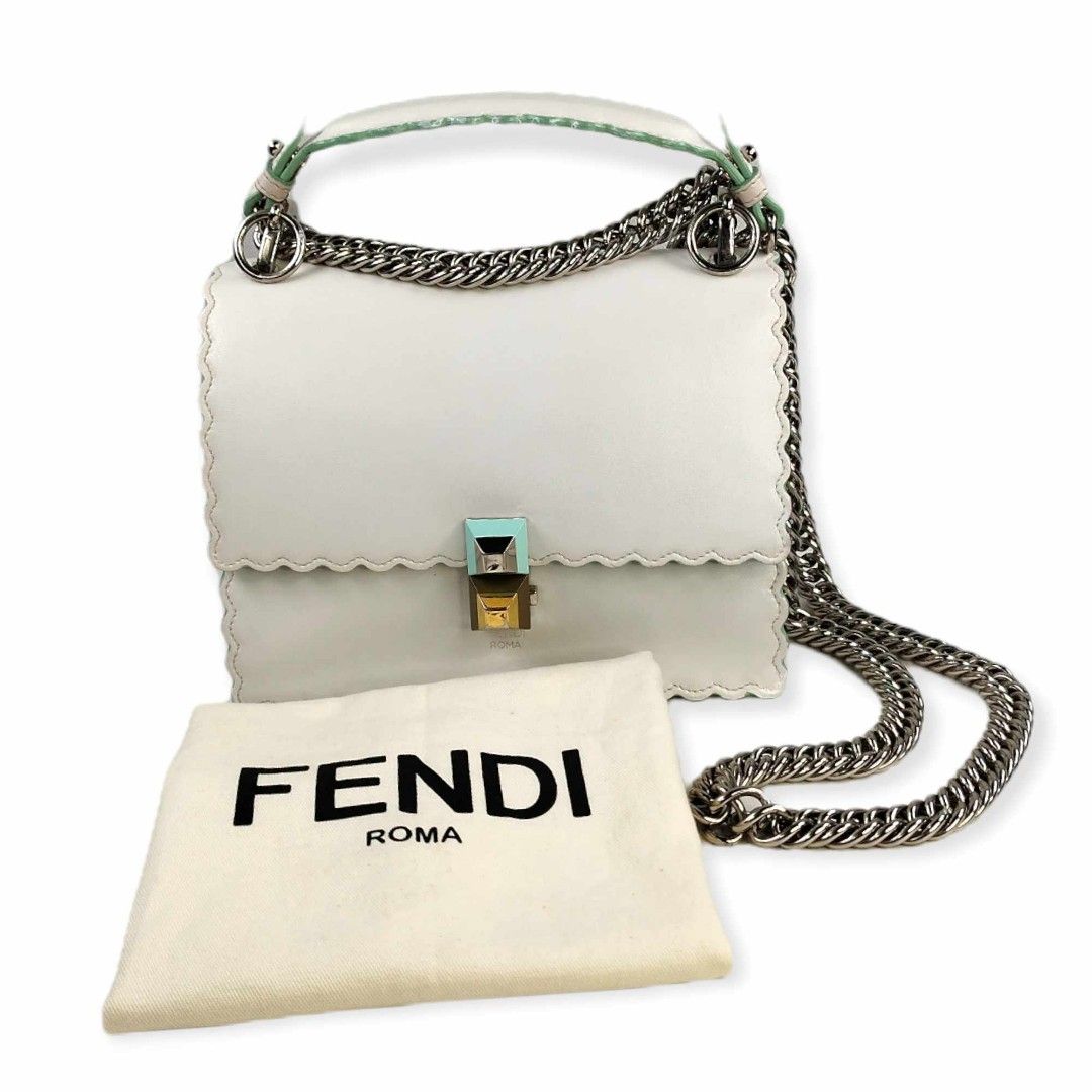 FENDI KAN I SMALL WHITE GHW CLEARANCE SALE Luxury Bags Wallets on Carousell