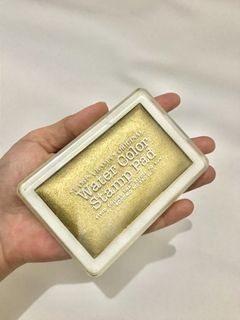 For FABRIC, WOOD, LEATHER, POTTERY, PAPER 💝 Vintage STAMP-A-RAMA'S ORIGINAL こどものかお(Kodomonokao) Kodomo no Kao Gold Watercolor Ink Pad Metallic Brilliant Gold Stamp