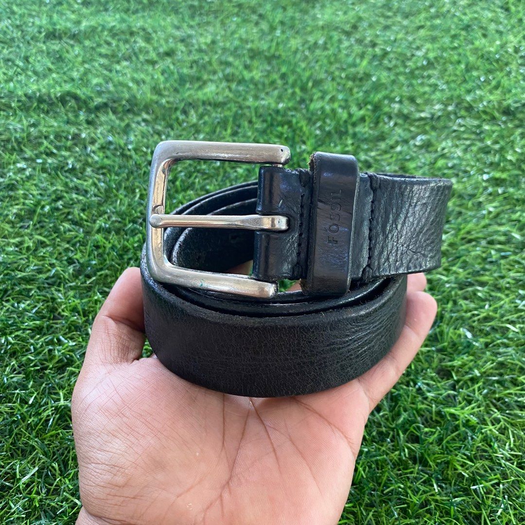 Fossil Belt Genuine Leather Black Men s Fashion Watches Accessories Belts on Carousell