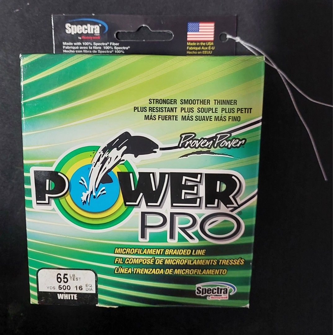 FS: Fishing PowerPro Braided Spectra Line 65lb by 500yds White color,  Sports Equipment, Fishing on Carousell