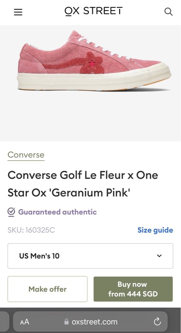 golf le fleur x converse one star ox “geranium pink”, Men's Fashion,  Footwear, Sneakers on Carousell