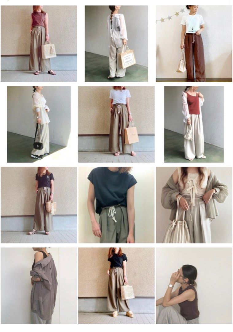 GU X UNIQLO Rope Belt Wide Pants on Carousell