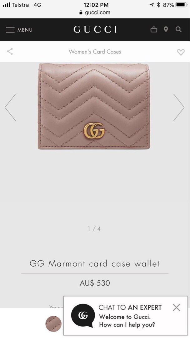Gg marmont card case dusty new arrivals pink