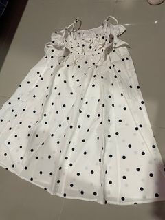 hnm white dotted dress